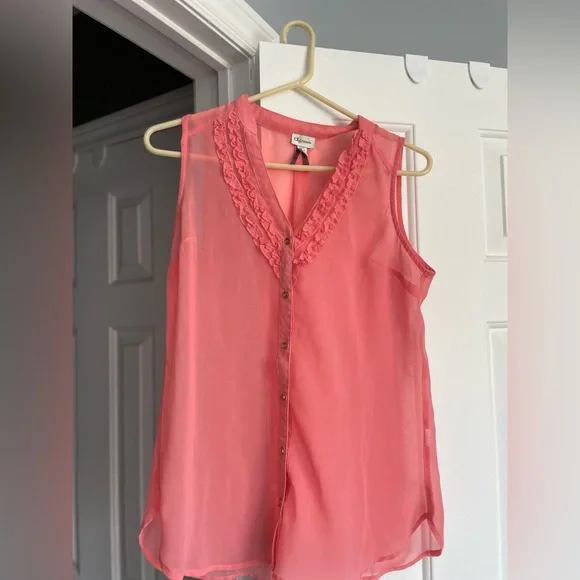 Pink Button Down Blouse - Picture 1 of 3